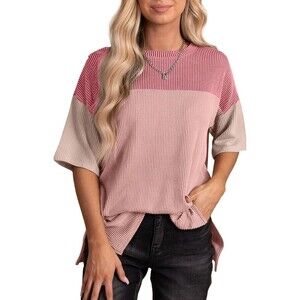 NWT Dokatoo Womens Striped T-Shirt Multicolor 2XL Short Sleeve Colorblock Y2K